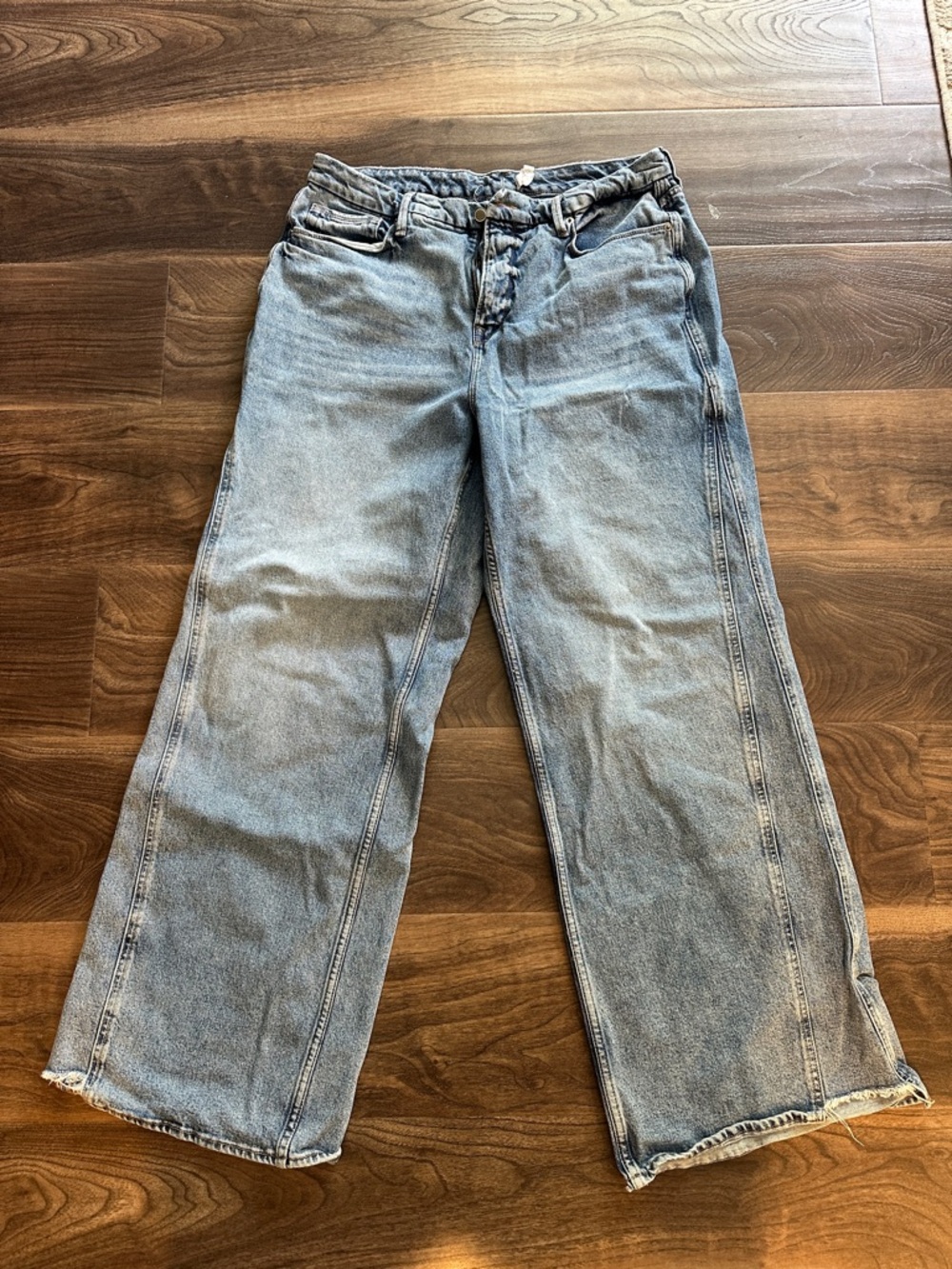Good American Light Blue Wide-Leg Jeans